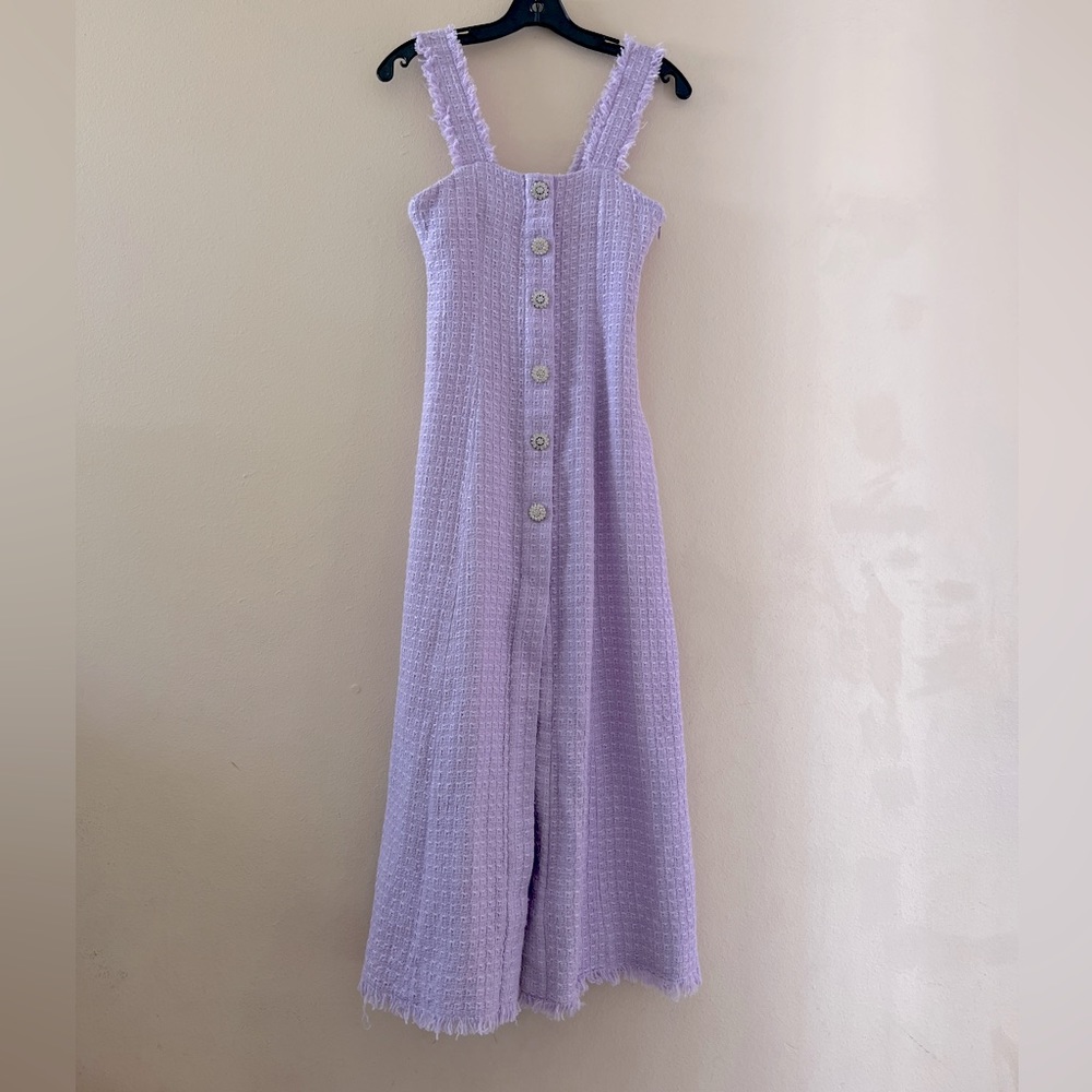 COPY - NWT ZARA purple dress with crystal buttons Sz XS